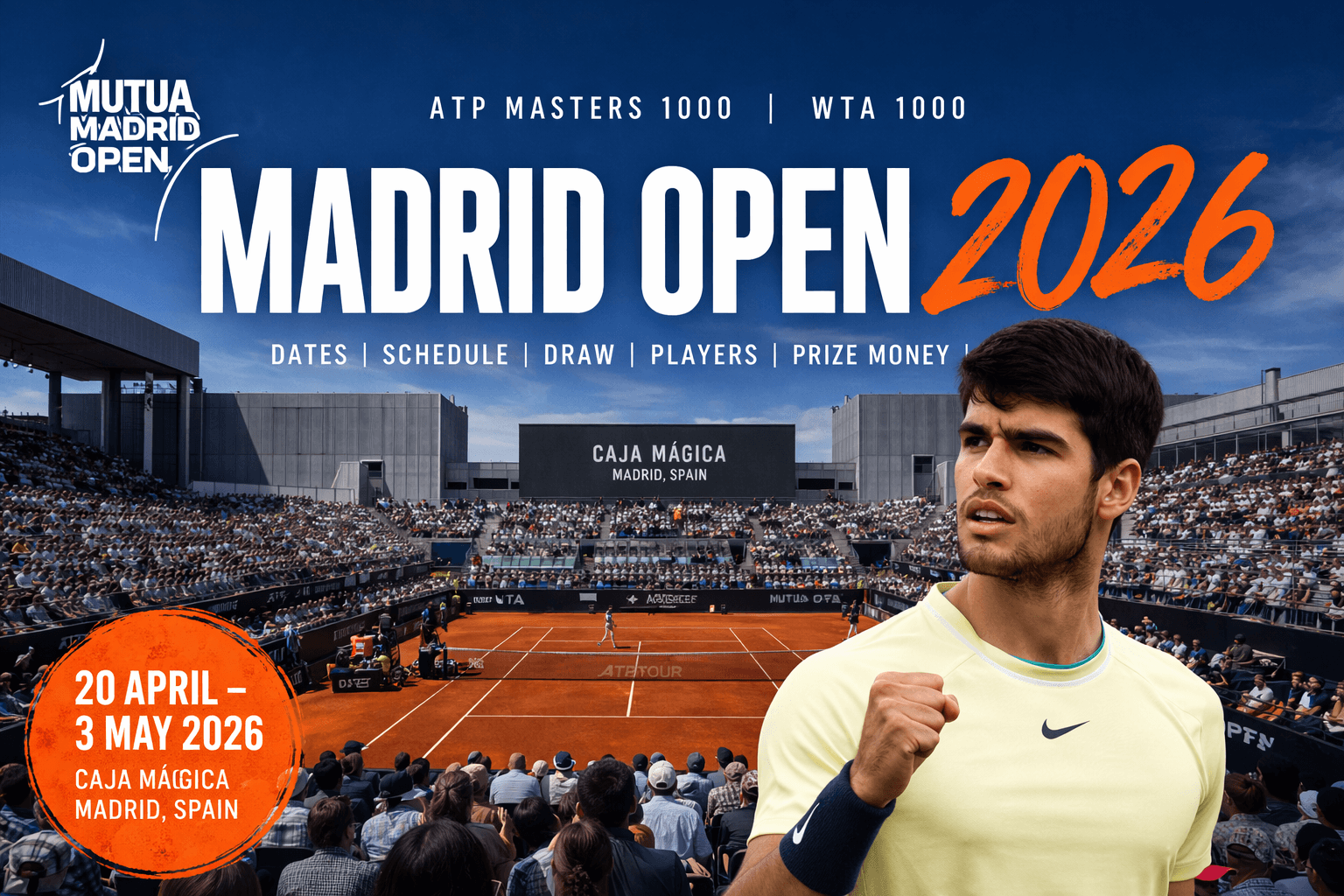 Madrid Open 2026 tennis tournament at Caja Magica Madrid clay court