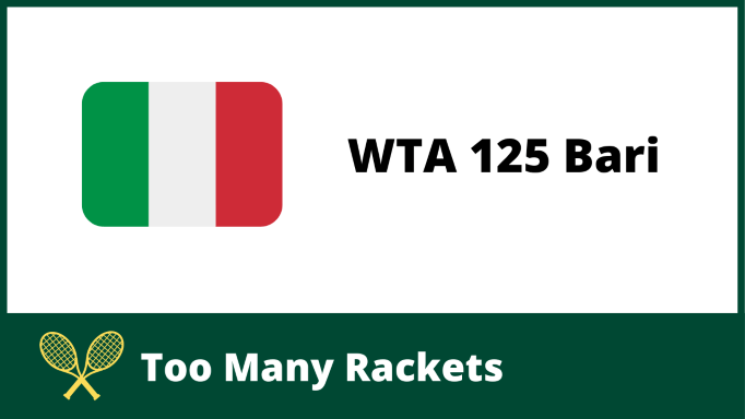 An Italian flag with the words WTA 125 Bari next to it.