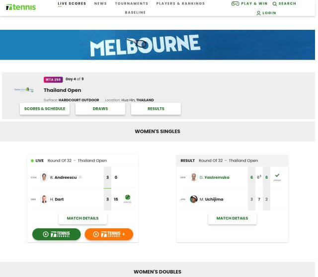 Tennis.com Live Scores