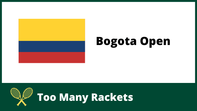 The flag of Columbia next to the words Bogota Open