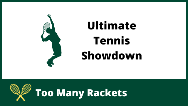 A male tennis player next to the words Ultimate Tennis Showdown