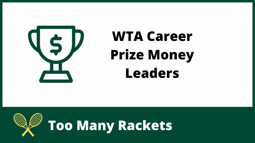 A trophy with a dollar sign beside the words WTA Career Prize Money Leaders