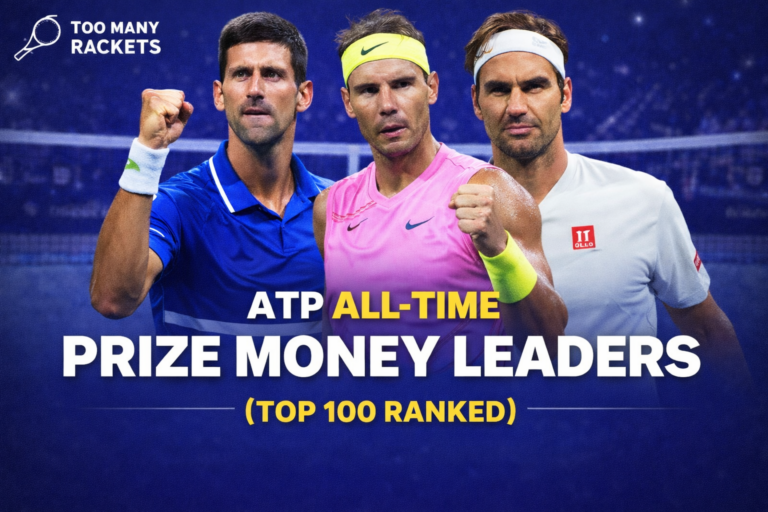 Novak Djokovic, Rafael Nadal and Roger Federer featured in graphic for ATP all-time career prize money leaders Top 100 ranking